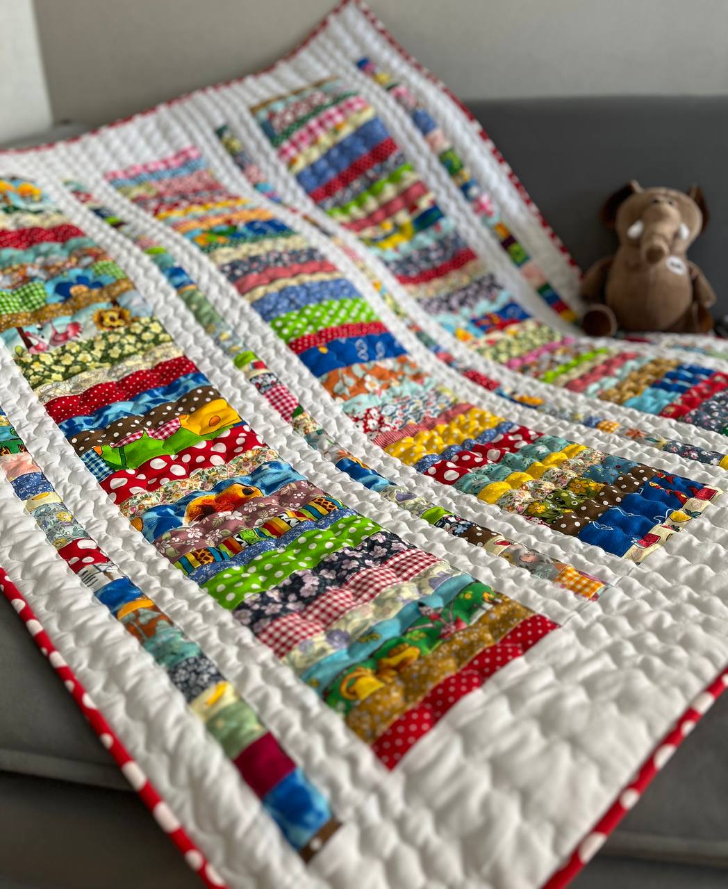 On sale Modern Baby quilt, baby blanket, bright colors